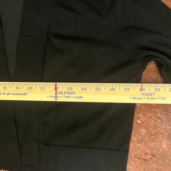 Calvin Klein Ruffle Bell Sleeve Open Front Cardigan Black S - Picture 9 of 9
